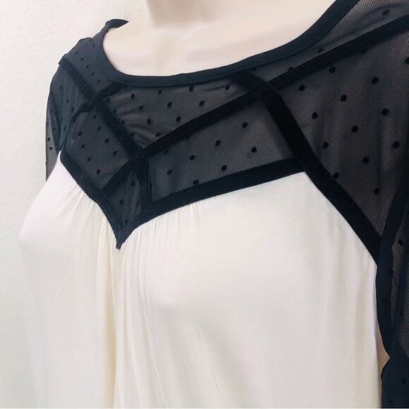 NWT August Silk Cream and Black Lace Top - Picture 4 of 16